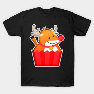 Christmas Reindeer & Cupcake T-Shirt